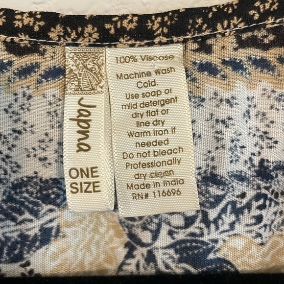 Japna Women’s Kimono Cardigan One Size White Mix Paisley Floral Open Front Boho - Picture 5 of 11